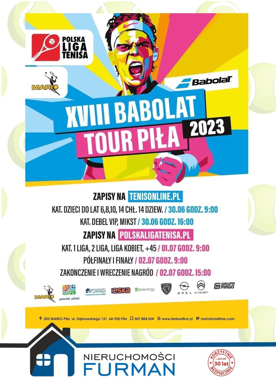XVIII Babolat Tour Piła 2023 Nieruchomości Furman